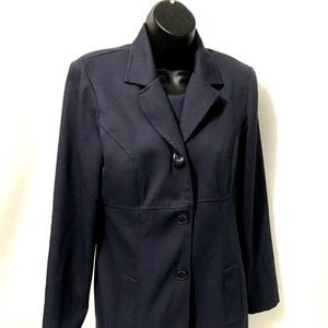 VINTAGE 90s Y2K Lisa Jo Dress & Jacket Suit Slate Blue 2-Piece Jrs 7/8